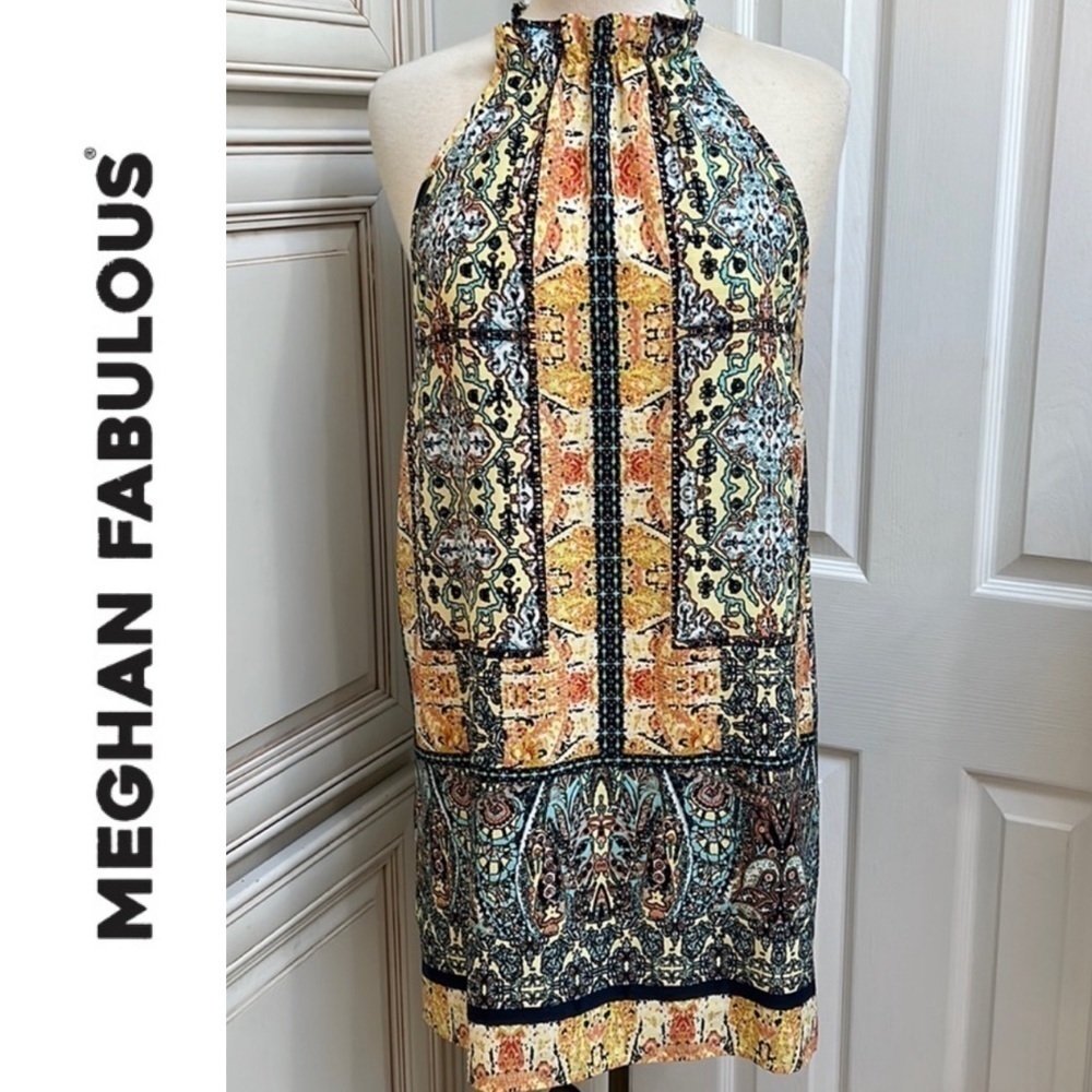 Meghan Los Angeles Ruffle Halter Neck Mini Dress